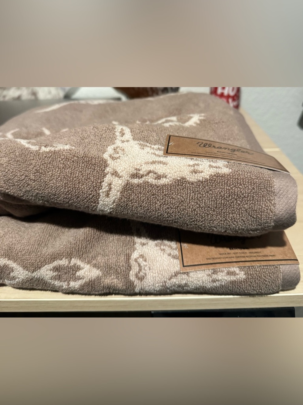 Wrangler Brown Skull 2 bath Towels, 2 hand towels,2 wash cloth Set - NWT - Picture 2 of 4